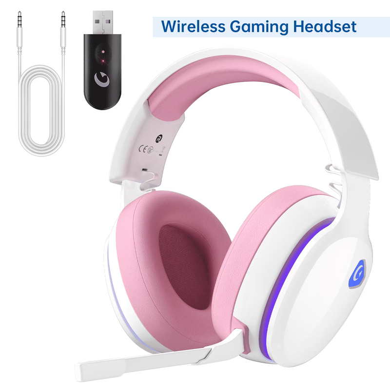 Wireless Gaming Headset PS5 PC Switch Mac Bluetooth 2.4GHz Noise Mic0