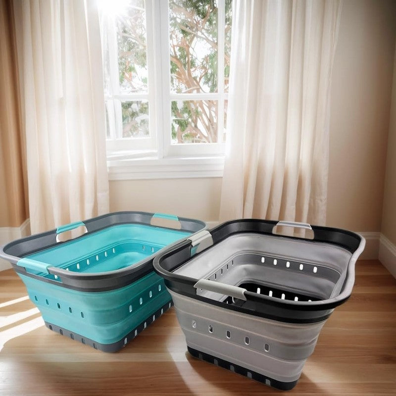 42L Collapsible Plastic Laundry Basket Foldable Portable Space-Saving Hamper1