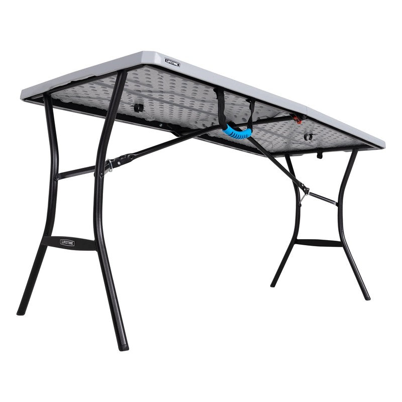 5ft Folding Table Indoor Outdoor Rectangular Fold in Half Gray 60x25.511