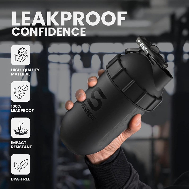 24oz Protein Shaker Bottle – Leakproof No Blade Mixer Cup, BPA Free, Matte Black3