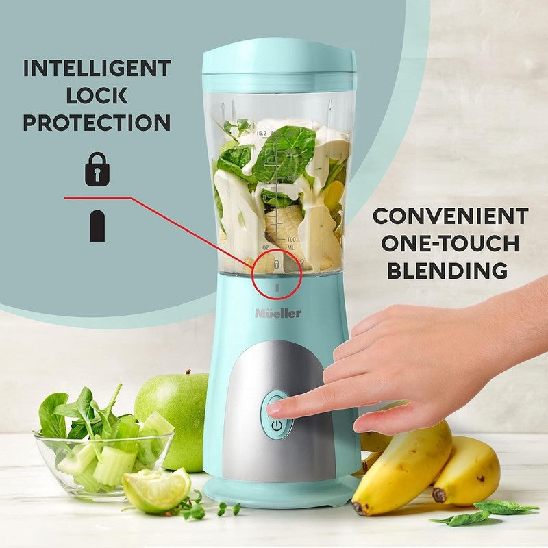 Personal Smoothie Blender 15Oz Travel Cup & Lid, Stainless Steel Blades3