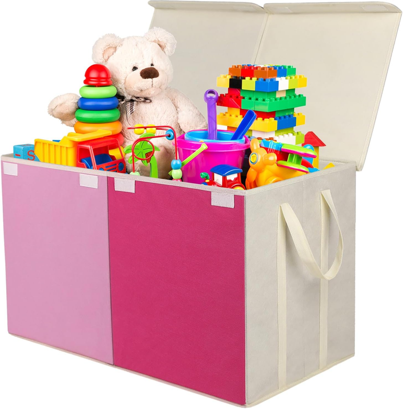 Toy Box Chest Collapsible Kids Storage Bins Organizer Boxes Extra Large Pink6