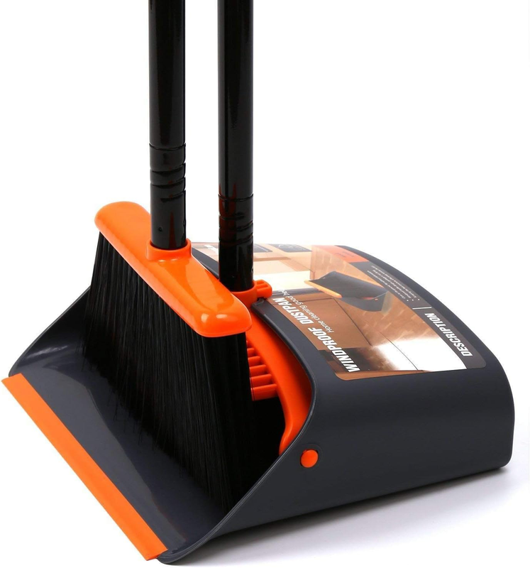 Ergonomic Broom and Dustpan Set with 52" Long Handle for Easy Cleaning8