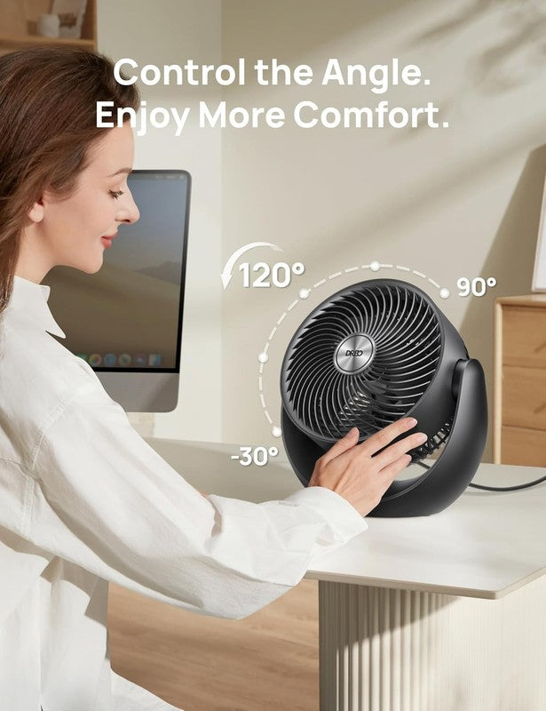 Fan for Bedroom, Table Air Circulator for Whole Room, 11 Inch, 40Ft Strong Airfl5
