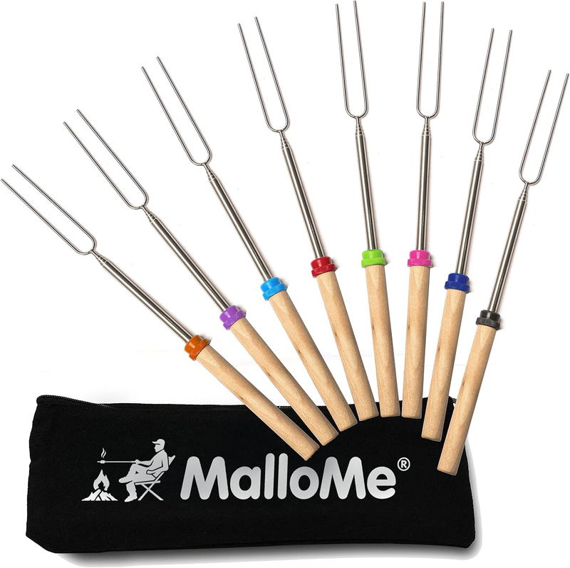 Camping Smores Kit 32” 8 Pack Marshmallow Roasting Skewers Fire Pit10
