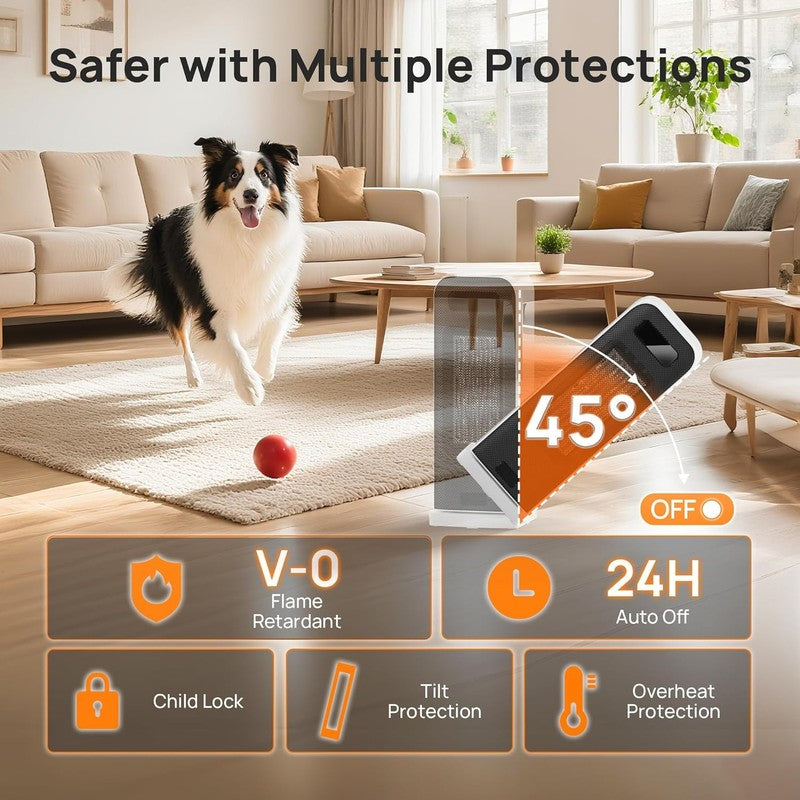 Smart 1500W Portable Electric Space Heater WiFi Thermostat Timer 4 Modes White2