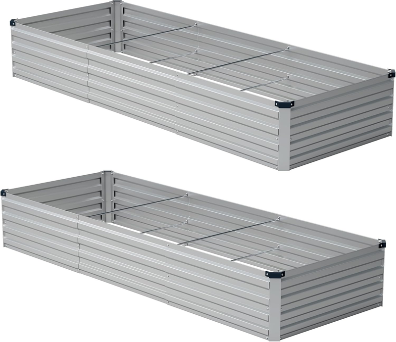 10X2X1Ft(2 Pack) Galvanized Raised Garden Bed,Outdoor Planter Box Metal Patio Ki6