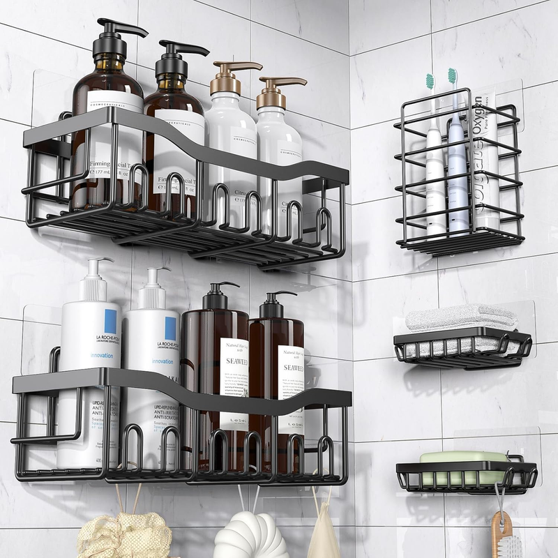 Adhesive Shower Caddy, 5 Pack Stainless Steel0