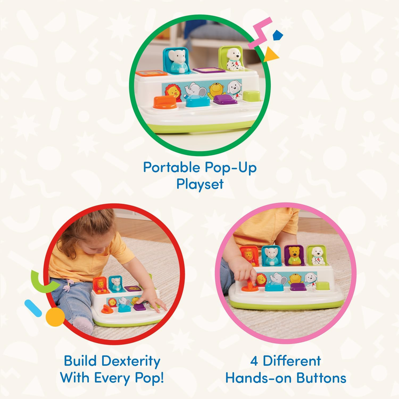 Pop Up Pals Cause and Effect Developmental Toy Color Sorting Buttons 18+ Months4