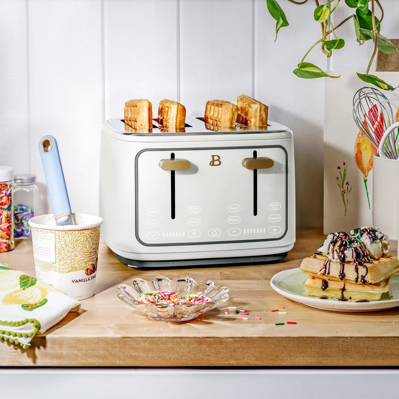 4-Slice Toaster with Touch-Activated Display, White Icing by Drew Barrymore2