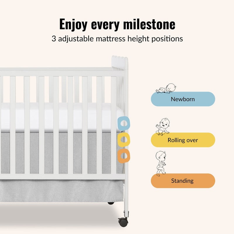 Carson Classic 3 in 1 Crib White Converts to Toddler Bed Sofa Adjustable Height3