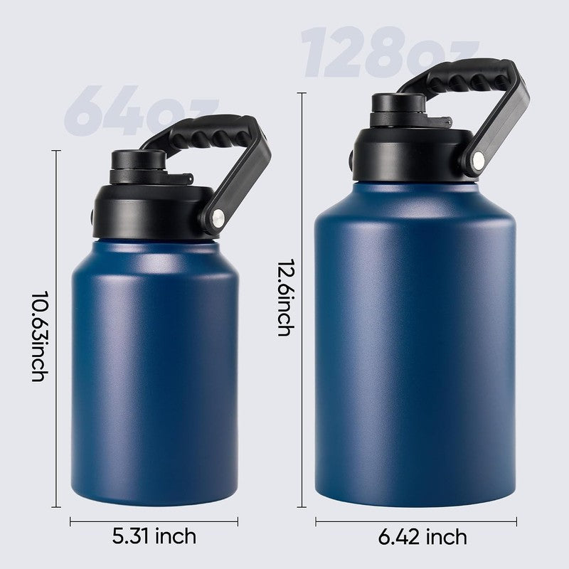 1 Gallon 128oz Stainless Steel Insulated Water Jug with Handle Vacuum Blue1