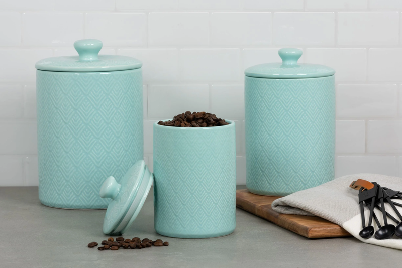 Marquis 3 Pieces Ceramic Canister Set, Blue1