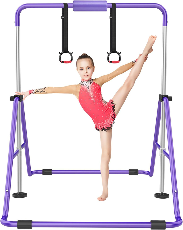 Kids Gymnastic Bars Adjustable Folding Training Kip Bar Expandable Home10