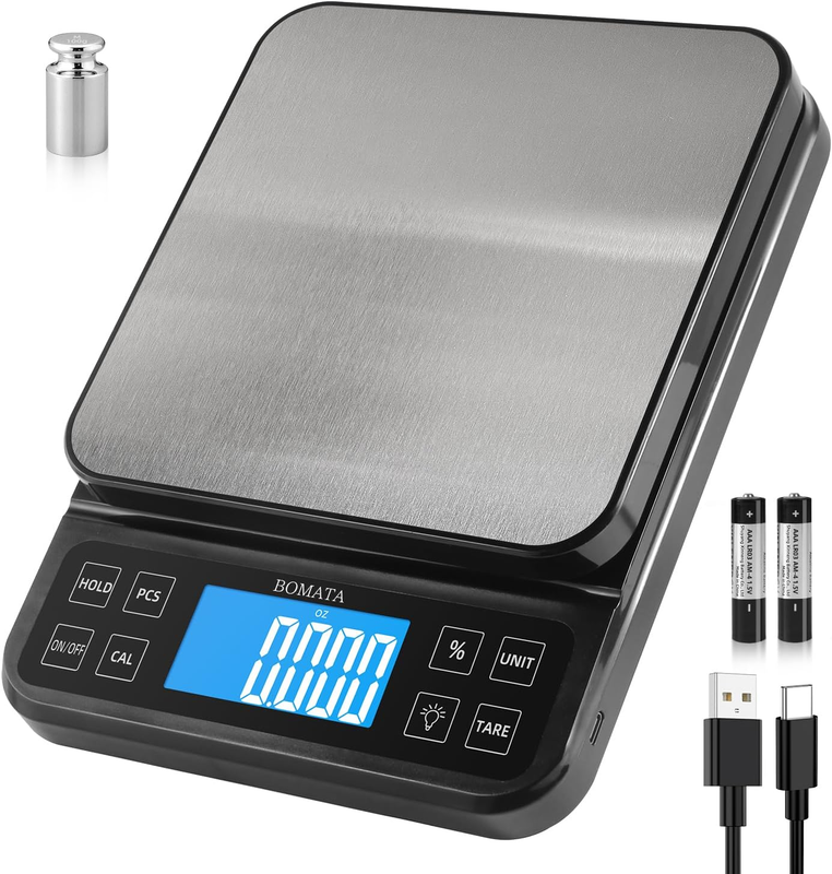 Large Kitchen Scale with 0.1G/0.001Oz High Precision, 5Kg/11Lb Bakery Scale With9