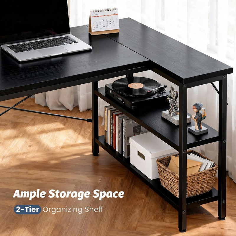 L Shaped Computer Desk, 47 Inch Corner Desk Gaming Table Writing Study Workstati7