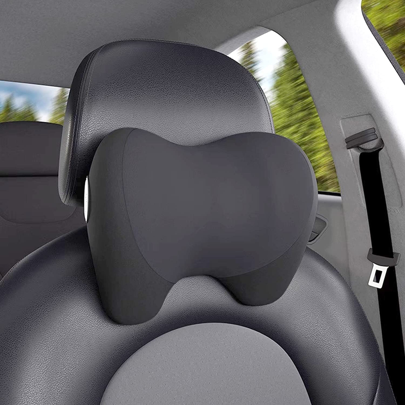 Cozy Memory Foam Car Neck Pillow w/ Adjustable Strap & Breathable Cover – Black0