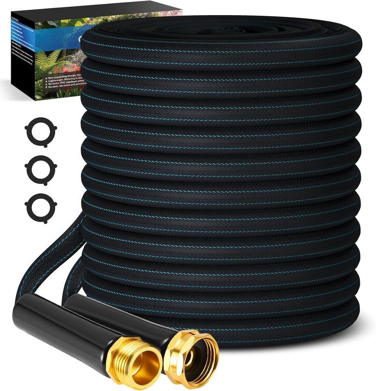 Garden Hose 50Ft Lightweight, Non-Expanding, Leak-Proof Metal Connector, No-Knot1