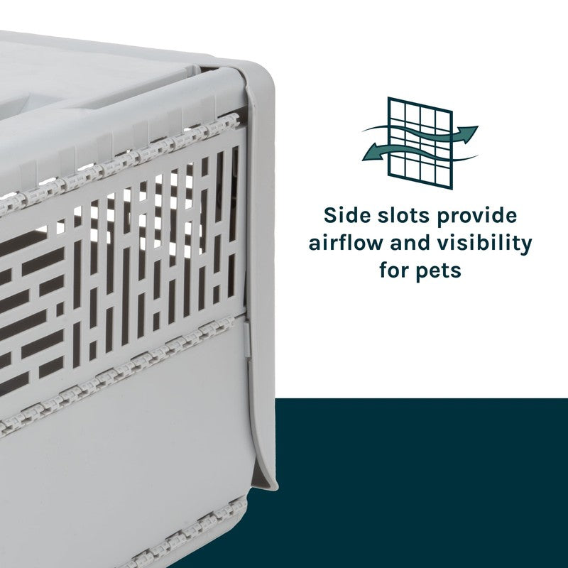 Sport Pet Designs 19-Inch Collapsible Plastic Dog Kennel, Portable Folding Pet C7