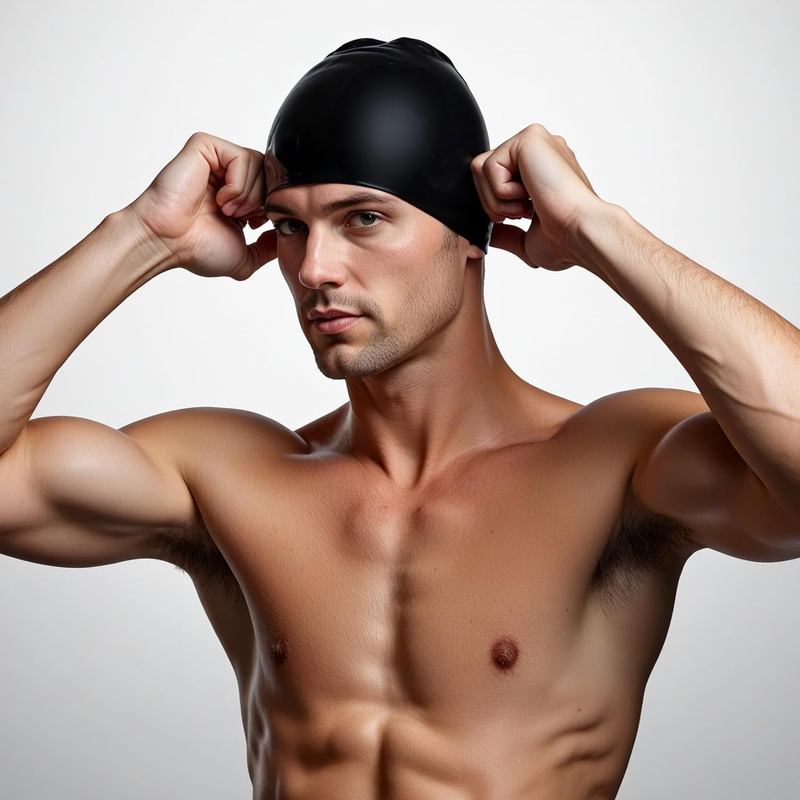 Unisex Silicone Swim Cap 2 Pack Waterproof Non Slip Swimming Cap7