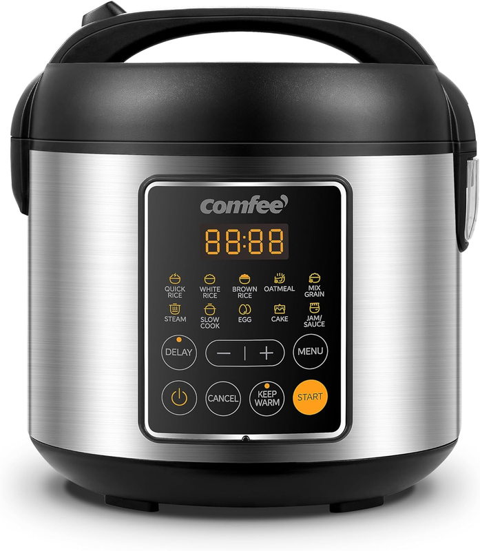 Rice Cooker 4 Cup/8 Cup Cooked 2Qt Small Multi Cooker 10 Presets Steamer Pot9
