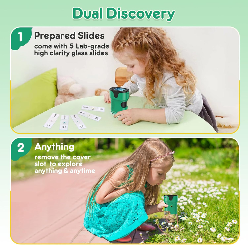 1000X Handheld Microscope for Kids 4K 2.0" Screen Rechargeable Mini Pocket Digit4