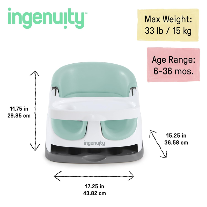 Baby Base 2 In 1 Booster Feeding and Floor Seat with Self Storing Tray   Mist5