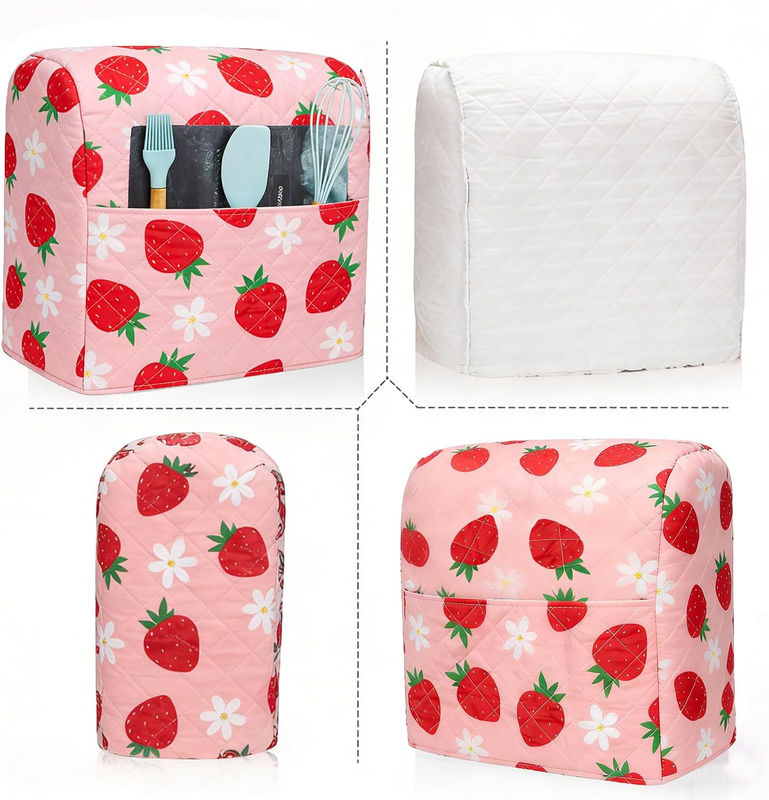 Strawberry Stand Mixer Cover Fits KitchenAid 5 8 Qt w/ Storage Pockets3