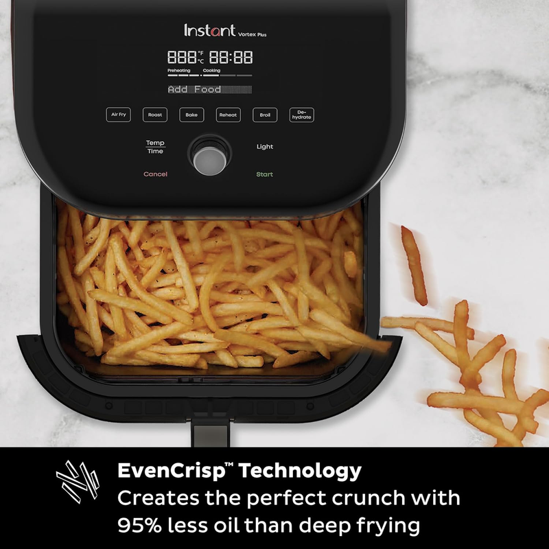 Vortex plus 6QT Air Fryer with Odor Erase Technology,6-In-1 Functions That Crisp6
