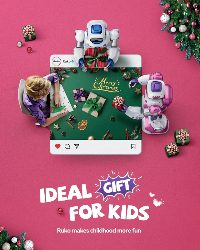 Pink Smart RC Robot Toy for Kids Programmable Voice App Control STEM1