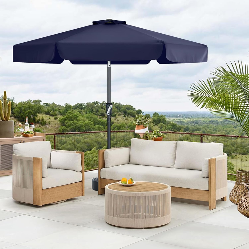 Small 7.5FT Patio Umbrella Crank Tilt 6 Ribs UV Fade Resistant Blue1