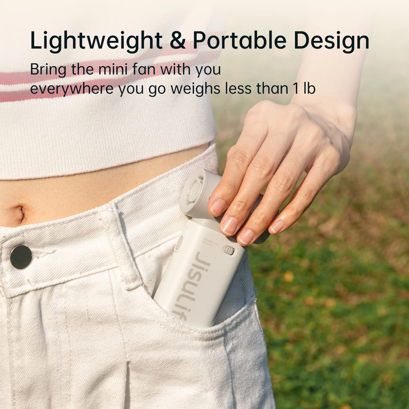 Portable Handheld Fan 5000mAh USB Rechargeable 5 Speed Mini Pocket Gray5