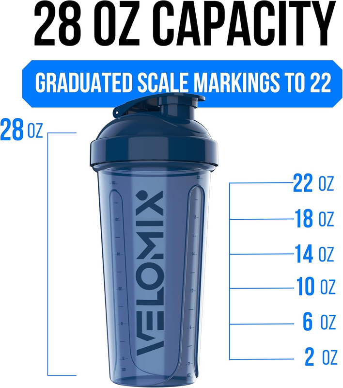 2 Pack 28oz Protein Shaker Bottles Wire Whisk Leakproof Black Clear3