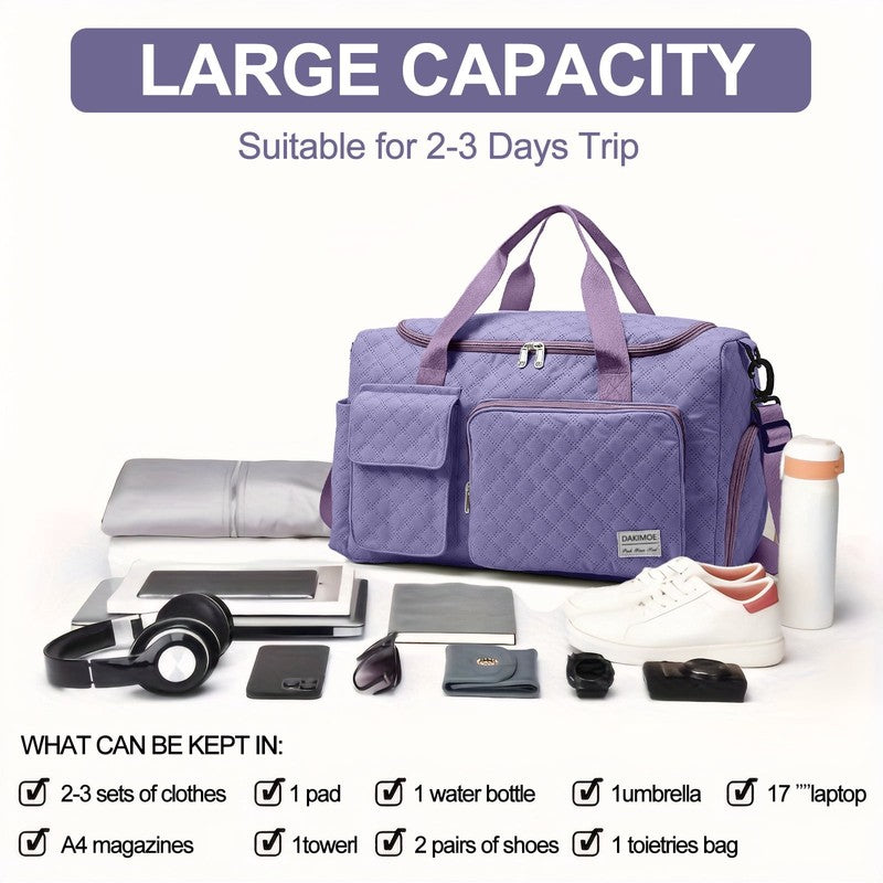 Travel Duffle Bag for Women Men, Weekender Overnight Bags Carry on Gym Bag with6