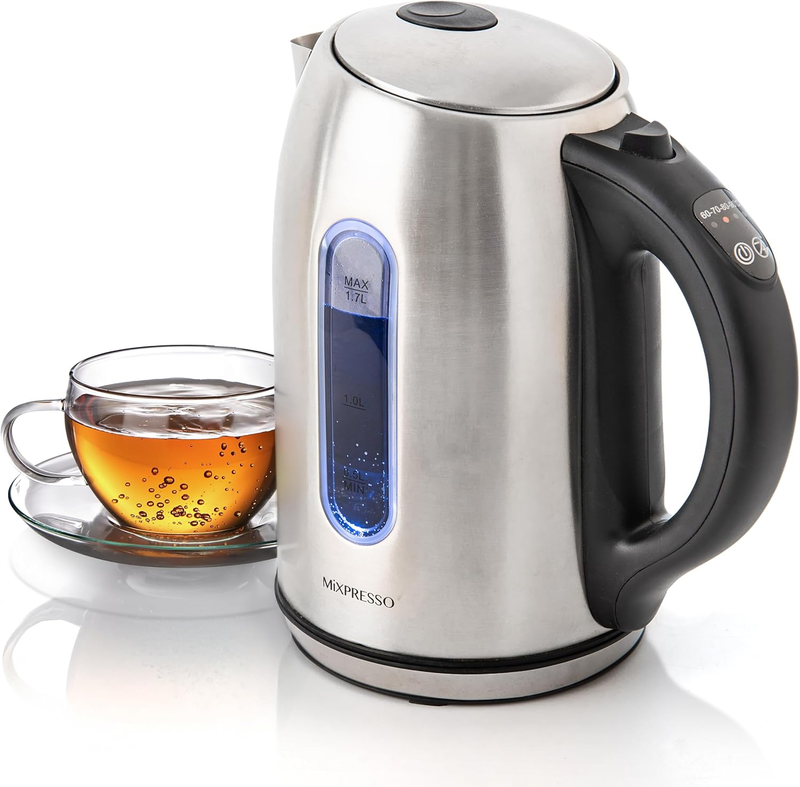 Electric Kettle 1.7L 1500W Stainless Steel Cordless Temp Control Keep Warm9