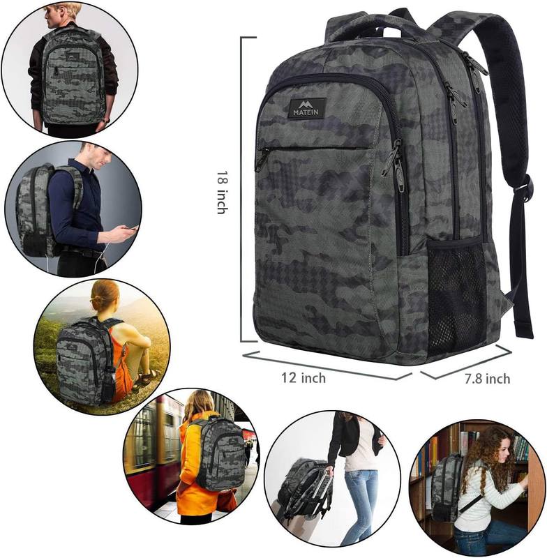 15.6" Computer Backpack Travel College School Anti Theft Daypack6