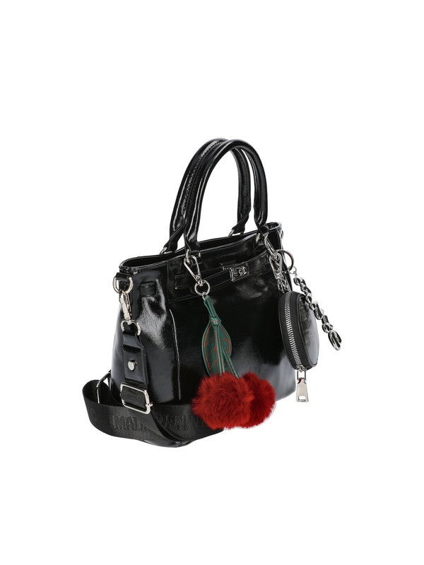 Women'S Top Handle Satchel Handbag, Black2