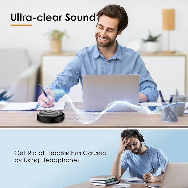 Conference Speaker and Microphone Luna 360° Voice Pickup W/Noise Reduction/Mute/2