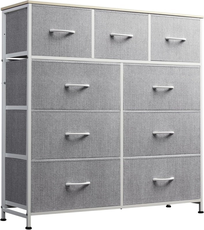 9 Drawer Dresser, Fabric Storage Tower for Bedroom, Hallway, Entryway, Closet, T1