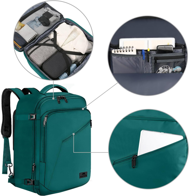 35L Carry On Travel Backpack Airplane Approved Daypack Blue7