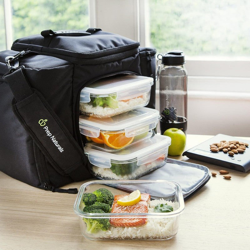 5 Pack 36oz Glass Meal Prep Containers Airtight Leakproof Square6