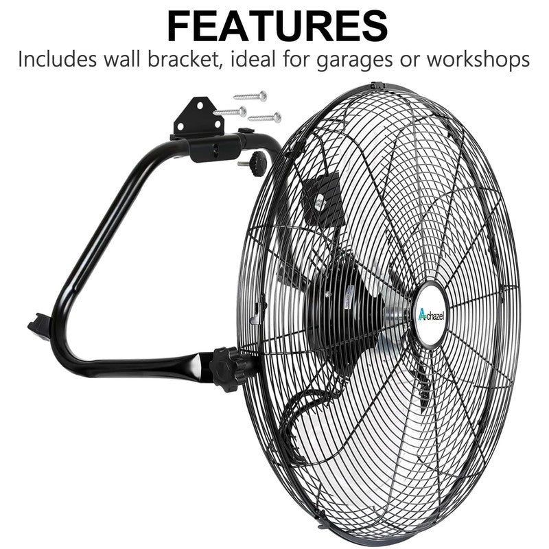 20in High Velocity Floor Fan 3 Speed 4650CFM Industrial Metal Shop Fan Wall Moun7