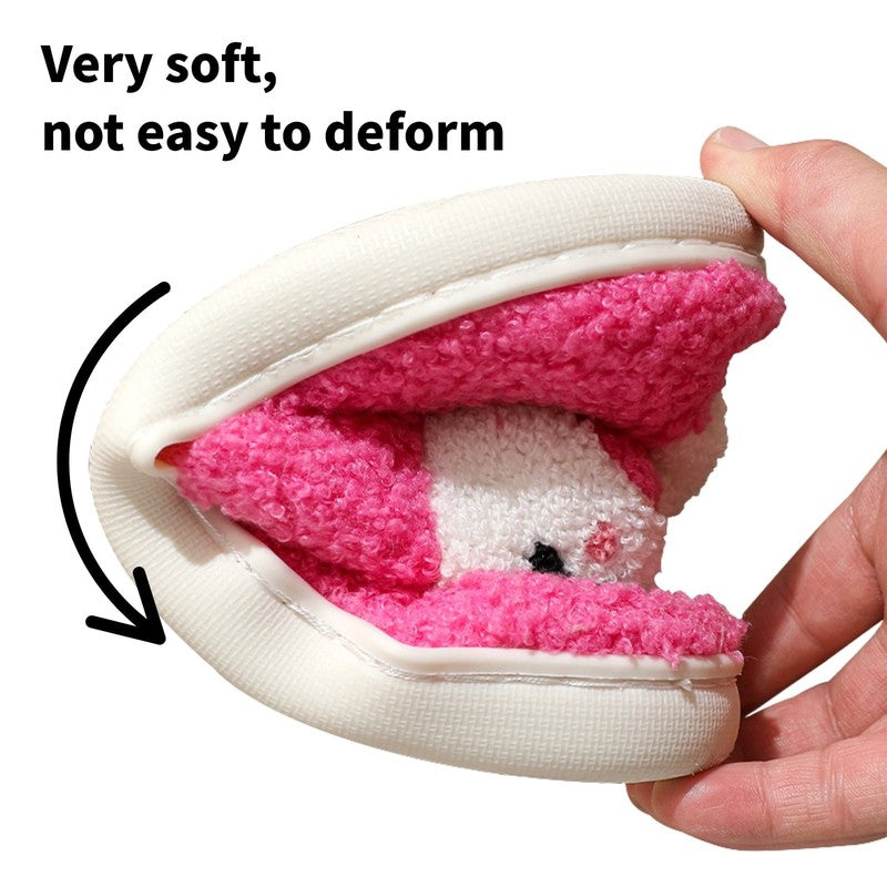 Cute Ghost Plush Halloween Slippers Warm Comfy Slip On for Women & Men Pink5
