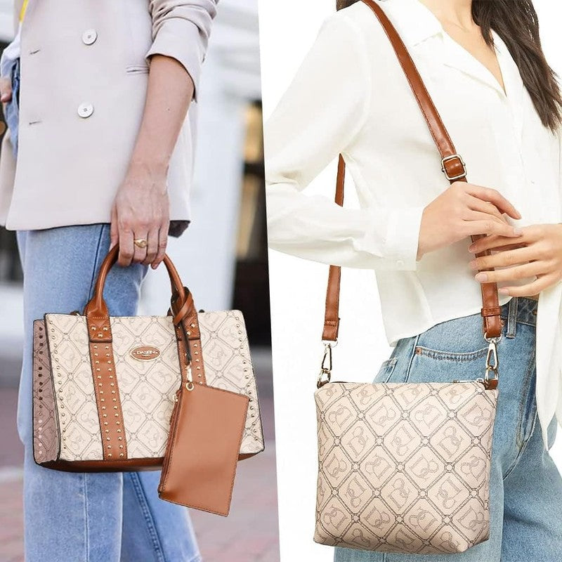 3Pc Women’s Handbag Set Tote Satchel Shoulder Top Handle Purse Wallet1