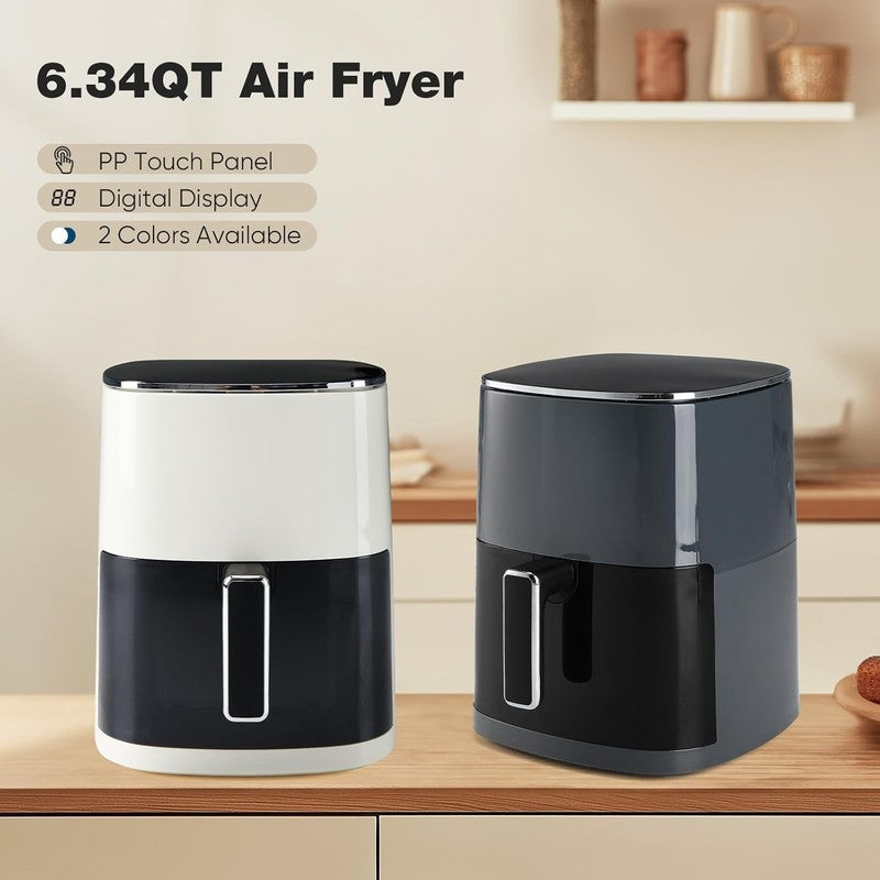 6QT Square Air Fryer, 12-in-1, Air Fry, Roast, Dehydrate, Bake, 400°F, Beige6