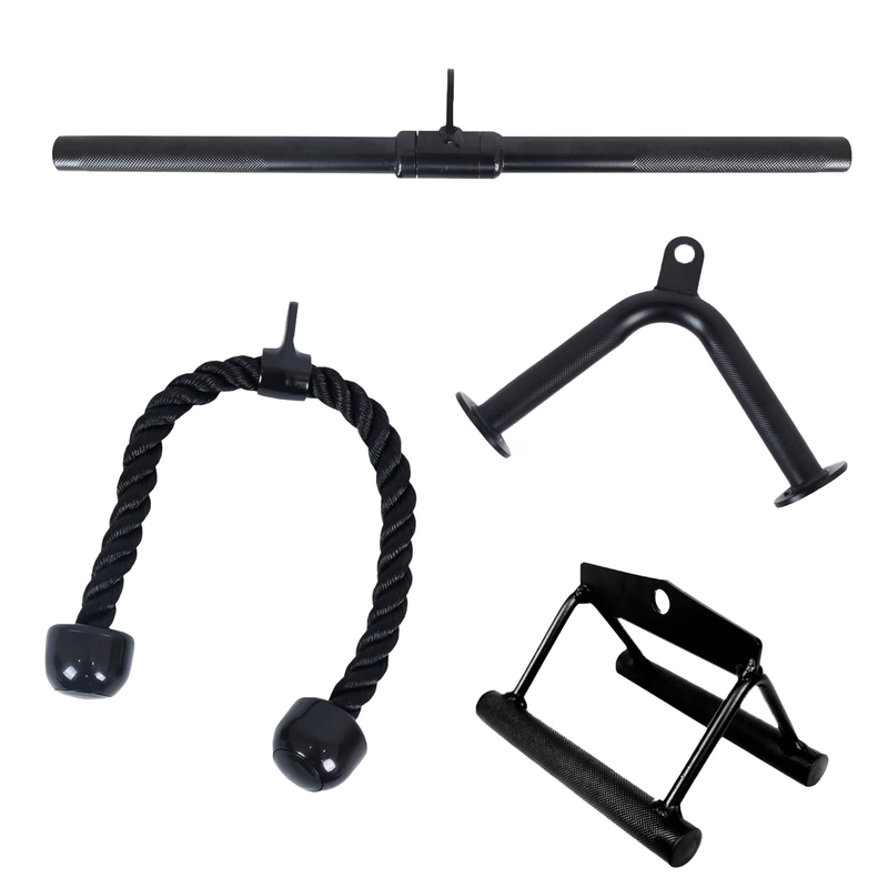 Tricep Cable Attachment Set Lat Pulldown V Bar Rope Gym Accessories7