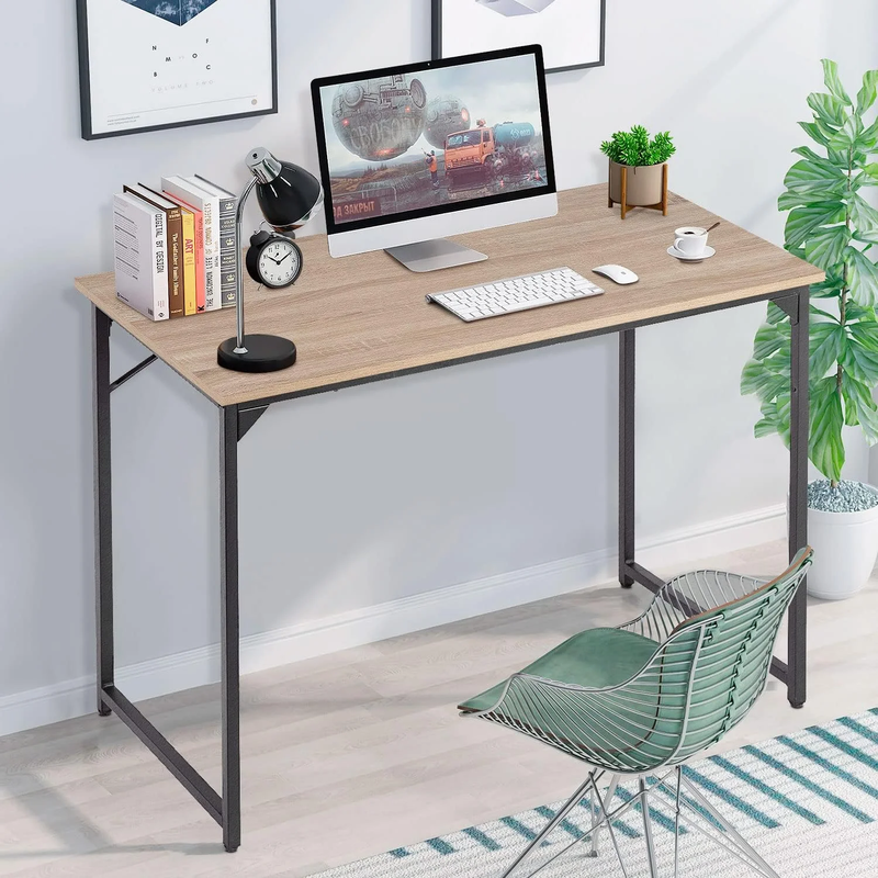 39 Inch Computer Desk,Sturdy Laptop Table for Home Office for Adults, Nature0