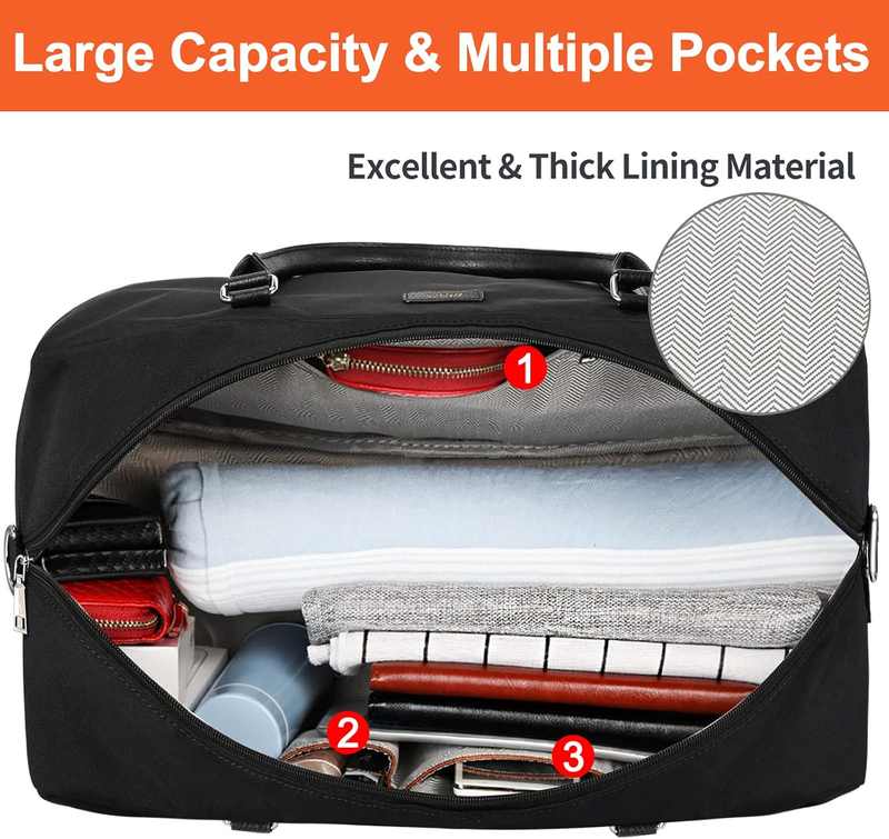 Weekender Bags for Women Overnight Bags with Shoe Compartment 21" Duffle Travel 7