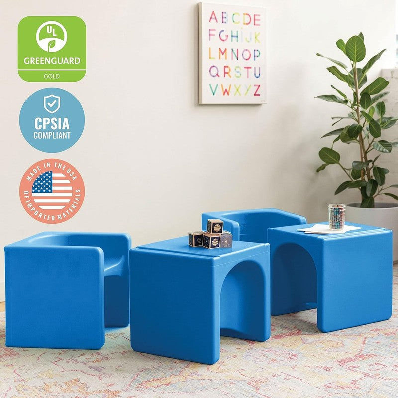 Tri Me 3 In 1 Cube Chair, Kids Furniture, Blue7