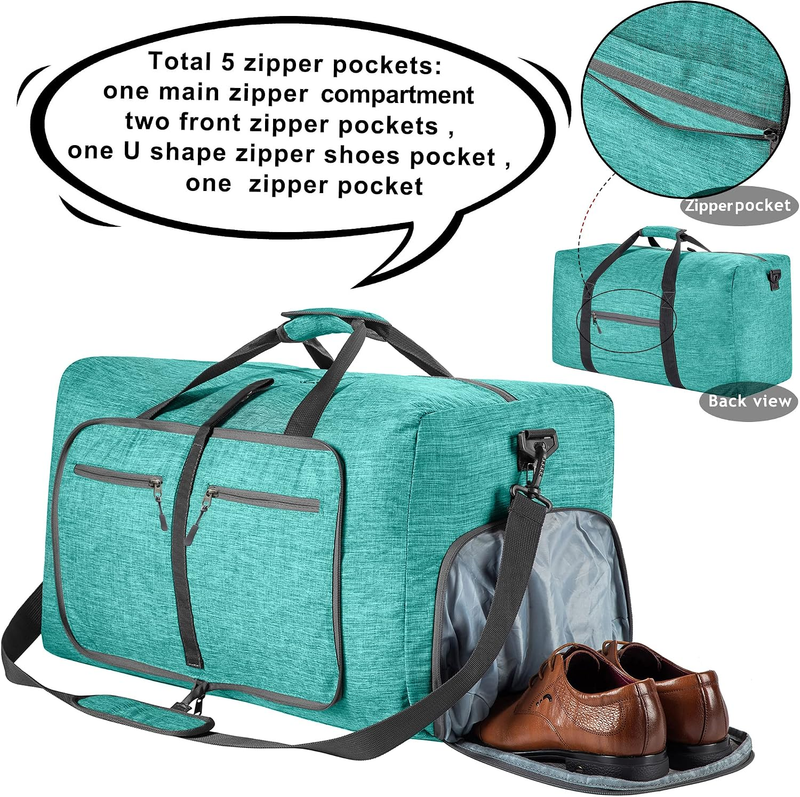 65L 85L 115L Foldable Travel Duffle Bag Weekender Overnight Shoe Compartment2